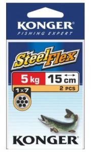 PRZYPON STEELFLEX 5kg/15cm 1X7 KONGER