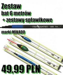 Zestaw MAX Bat Mikado 6 m + 3 zestawy spławikowe